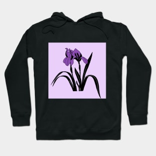 Purple Iris Flower Hoodie